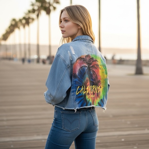 American Bazi Jackets & Blazers - American Bazi Cropped Denim Jacket, 100% Cotton, Size 1X